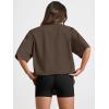 imageTrendy Queen Womens Oversized Summer T Shirts Fashion Workout Plus Size Tops Short Sleeve Beach Vacation Gym Clothes 2025Coffeebrown