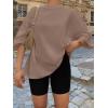 imageTrendy Queen Womens Oversized Summer T Shirts Fashion Workout Plus Size Tops Short Sleeve Beach Vacation Gym Clothes 2025Coffeegrey