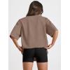 imageTrendy Queen Womens Oversized Summer T Shirts Fashion Workout Plus Size Tops Short Sleeve Beach Vacation Gym Clothes 2025Coffeegrey