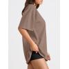 imageTrendy Queen Womens Oversized Summer T Shirts Fashion Workout Plus Size Tops Short Sleeve Beach Vacation Gym Clothes 2025Coffeegrey