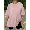 imageTrendy Queen Womens Oversized Summer T Shirts Fashion Workout Plus Size Tops Short Sleeve Beach Vacation Gym Clothes 2025Coupledpink