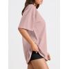 imageTrendy Queen Womens Oversized Summer T Shirts Fashion Workout Plus Size Tops Short Sleeve Beach Vacation Gym Clothes 2025Coupledpink