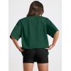 imageTrendy Queen Womens Oversized Summer T Shirts Fashion Workout Plus Size Tops Short Sleeve Beach Vacation Gym Clothes 2025Darkgreen