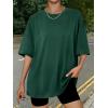 imageTrendy Queen Womens Oversized Summer T Shirts Fashion Workout Plus Size Tops Short Sleeve Beach Vacation Gym Clothes 2025Darkgreen