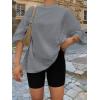 imageTrendy Queen Womens Oversized Summer T Shirts Fashion Workout Plus Size Tops Short Sleeve Beach Vacation Gym Clothes 2025Darkgrey