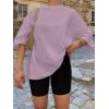 imageTrendy Queen Womens Oversized Summer T Shirts Fashion Workout Plus Size Tops Short Sleeve Beach Vacation Gym Clothes 2025Darkpink