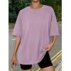 imageTrendy Queen Womens Oversized Summer T Shirts Fashion Workout Plus Size Tops Short Sleeve Beach Vacation Gym Clothes 2025Darkpink
