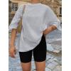 imageTrendy Queen Womens Oversized Summer T Shirts Fashion Workout Plus Size Tops Short Sleeve Beach Vacation Gym Clothes 2025Grey