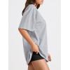 imageTrendy Queen Womens Oversized Summer T Shirts Fashion Workout Plus Size Tops Short Sleeve Beach Vacation Gym Clothes 2025Grey