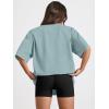 imageTrendy Queen Womens Oversized Summer T Shirts Fashion Workout Plus Size Tops Short Sleeve Beach Vacation Gym Clothes 2025Greygreen