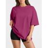 imageTrendy Queen Womens Oversized Summer T Shirts Fashion Workout Plus Size Tops Short Sleeve Beach Vacation Gym Clothes 2025Hotpink