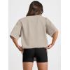 imageTrendy Queen Womens Oversized Summer T Shirts Fashion Workout Plus Size Tops Short Sleeve Beach Vacation Gym Clothes 2025Khaki