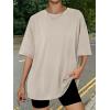 imageTrendy Queen Womens Oversized Summer T Shirts Fashion Workout Plus Size Tops Short Sleeve Beach Vacation Gym Clothes 2025Khaki