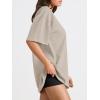 imageTrendy Queen Womens Oversized Summer T Shirts Fashion Workout Plus Size Tops Short Sleeve Beach Vacation Gym Clothes 2025Khaki
