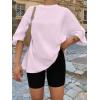imageTrendy Queen Womens Oversized Summer T Shirts Fashion Workout Plus Size Tops Short Sleeve Beach Vacation Gym Clothes 2025Lightpink