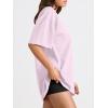 imageTrendy Queen Womens Oversized Summer T Shirts Fashion Workout Plus Size Tops Short Sleeve Beach Vacation Gym Clothes 2025Lightpink