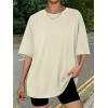 imageTrendy Queen Womens Oversized Summer T Shirts Fashion Workout Plus Size Tops Short Sleeve Beach Vacation Gym Clothes 2025Lightyellow
