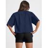 imageTrendy Queen Womens Oversized Summer T Shirts Fashion Workout Plus Size Tops Short Sleeve Beach Vacation Gym Clothes 2025Navy