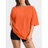 imageTrendy Queen Womens Oversized Summer T Shirts Fashion Workout Plus Size Tops Short Sleeve Beach Vacation Gym Clothes 2025Orange