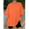 imageTrendy Queen Womens Oversized Summer T Shirts Fashion Workout Plus Size Tops Short Sleeve Beach Vacation Gym Clothes 2025Orange