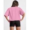 imageTrendy Queen Womens Oversized Summer T Shirts Fashion Workout Plus Size Tops Short Sleeve Beach Vacation Gym Clothes 2025Pink