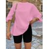 imageTrendy Queen Womens Oversized Summer T Shirts Fashion Workout Plus Size Tops Short Sleeve Beach Vacation Gym Clothes 2025Pink