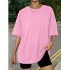 imageTrendy Queen Womens Oversized Summer T Shirts Fashion Workout Plus Size Tops Short Sleeve Beach Vacation Gym Clothes 2025Pink