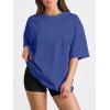 imageTrendy Queen Womens Oversized Summer T Shirts Fashion Workout Plus Size Tops Short Sleeve Beach Vacation Gym Clothes 2025Royalblue