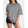 imageTrendy Queen Womens Oversized Summer T Shirts Fashion Workout Plus Size Tops Short Sleeve Beach Vacation Gym Clothes 2025Seblackwhite