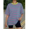 imageTrendy Queen Womens Oversized Summer T Shirts Fashion Workout Plus Size Tops Short Sleeve Beach Vacation Gym Clothes 2025Sepinkgreen