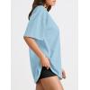 imageTrendy Queen Womens Oversized Summer T Shirts Fashion Workout Plus Size Tops Short Sleeve Beach Vacation Gym Clothes 2025Skyblue