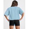imageTrendy Queen Womens Oversized Summer T Shirts Fashion Workout Plus Size Tops Short Sleeve Beach Vacation Gym Clothes 2025Skyblue