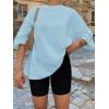 imageTrendy Queen Womens Oversized Summer T Shirts Fashion Workout Plus Size Tops Short Sleeve Beach Vacation Gym Clothes 2025Skyblue