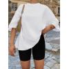 imageTrendy Queen Womens Oversized Summer T Shirts Fashion Workout Plus Size Tops Short Sleeve Beach Vacation Gym Clothes 2025White