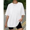 imageTrendy Queen Womens Oversized Summer T Shirts Fashion Workout Plus Size Tops Short Sleeve Beach Vacation Gym Clothes 2025White