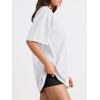 imageTrendy Queen Womens Oversized Summer T Shirts Fashion Workout Plus Size Tops Short Sleeve Beach Vacation Gym Clothes 2025White