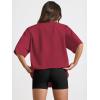 imageTrendy Queen Womens Oversized Summer T Shirts Fashion Workout Plus Size Tops Short Sleeve Beach Vacation Gym Clothes 2025Winered