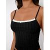 imageTrendy Queen Womens Pajamas 2 Piece Sets Loungewaer Matching Clothing Summer Outfits Floral Lace Trim Cami Top And ShortBlack