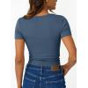 imageTrendy Queen Womens Short Sleeve Summer Tops Ribbed Henley T Shirts Basic Tee Cute Casual Spring Fashion Clothes 2025Blue