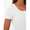 imageTrendy Queen Womens Short Sleeve Summer Tops Ribbed Henley T Shirts Basic Tee Cute Casual Spring Fashion Clothes 2025White