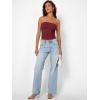 imageTrendy Queen Womens Strapless Tube Tops Basic Backless Sleeveless Bandeau Going Out Crop Tops Cute 2025 Summer ClothesBurgundy