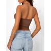 imageTrendy Queen Womens Strapless Tube Tops Basic Backless Sleeveless Bandeau Going Out Crop Tops Cute 2025 Summer ClothesCoffee