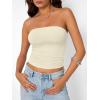 imageTrendy Queen Womens Strapless Tube Tops Basic Backless Sleeveless Bandeau Going Out Crop Tops Cute 2025 Summer ClothesKhaki