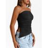 imageTrendy Queen Womens Summer Going Out Tube Tops Strapless Asymmetrical Bandeau Backless Corset Cute Teen Girls Y2k ShirtsBlack