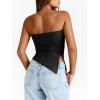 imageTrendy Queen Womens Summer Going Out Tube Tops Strapless Asymmetrical Bandeau Backless Corset Cute Teen Girls Y2k ShirtsBlack