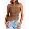 imageTrendy Queen Womens Summer Going Out Tube Tops Strapless Asymmetrical Bandeau Backless Corset Cute Teen Girls Y2k ShirtsBrown