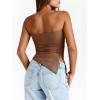imageTrendy Queen Womens Summer Going Out Tube Tops Strapless Asymmetrical Bandeau Backless Corset Cute Teen Girls Y2k ShirtsBrown