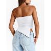 imageTrendy Queen Womens Summer Going Out Tube Tops Strapless Asymmetrical Bandeau Backless Corset Cute Teen Girls Y2k ShirtsWhite