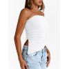 imageTrendy Queen Womens Summer Going Out Tube Tops Strapless Asymmetrical Bandeau Backless Corset Cute Teen Girls Y2k ShirtsWhite