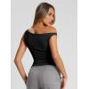 imageTrendy Queen Womens Summer Off The Shoulder Tops Going Out T Shirts Crop Tank Top Fashion Clothes Spring Outfits 2025Black